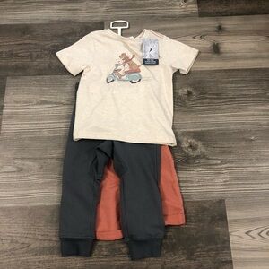 Tommy Bahama Kids' Cream Graphic T, Pants and Short  Set 24M